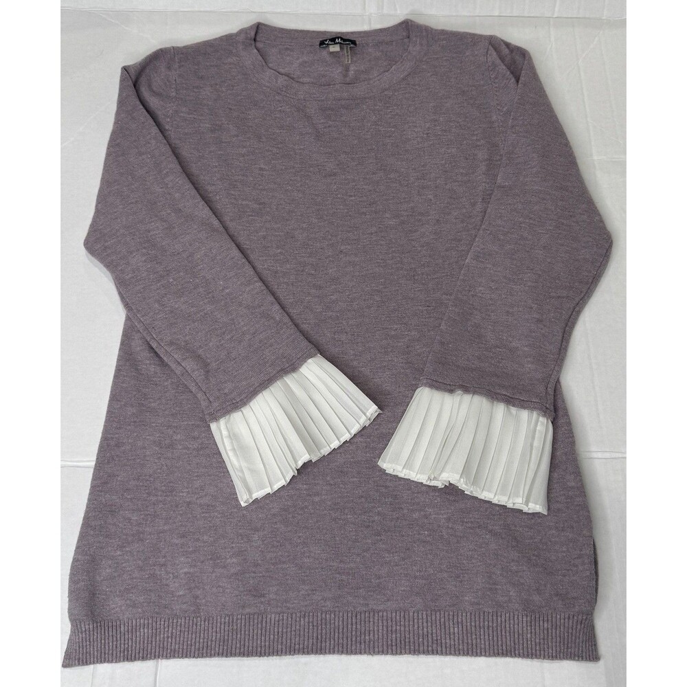 Vila Milano Lavender heather sweater tunic pleated cuffs size  SM
